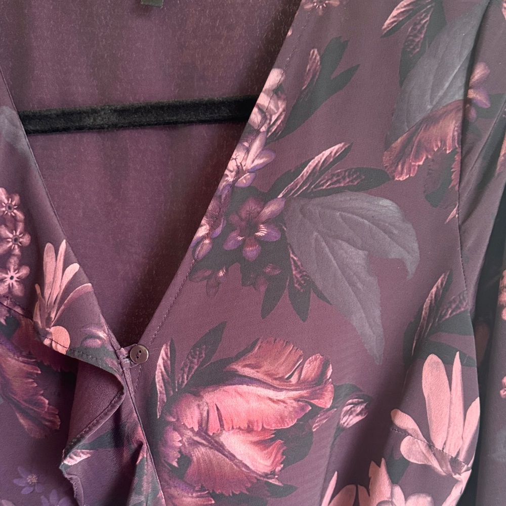 NEXT Deep Purple Floral Wrap Dress all season Women’s M